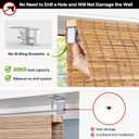LazBlinds No Drill Bamboo Roman Shades, 31.5" W x 64" H, Malay Oak | Cordless Light Filtering Natural Wood Blind, Privacy Protection, Room Darkening Bamboo Blinds for Windows