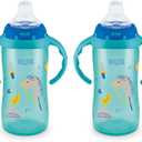 NUK Learner Cup, 10 oz, 2 Pack, 8+ Months BPA Free, Spill Proof Sippy Cup
