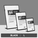 ABS Plastic Slanted Sign Holder, Menu Displays Black L Sign Stand A4/A5/A6 (A4 210297mm/8.2711.69 inches)