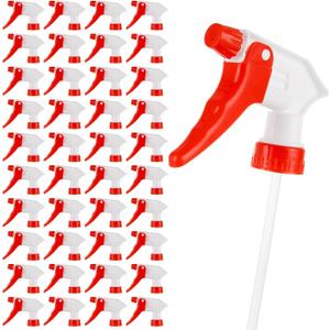 50 PCS Spray Nozzle for Bottles, Spray Bottle Nozzle Replacement, Adjustable Spray Bottle Tops with Mist Stream Sprayer, Trigger Bottle Sprayer Nozzles Fits Standard 28/410 Neck Bottles  Red