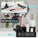 Bivvclaz Hair Tool Organizer, Wooden Hair Dryer Holder Countertop, Wall Mount Hot Tools Organizer for Hair Styling Accessories, Bathroom Supplies Vanity Caddy for Curling Wand, Blow Dryer, Black