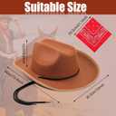 Funtery 10 Sets Kids Cowboy Hat and Red Bandanna for Age 3-10 Toddler Cowboy Hat for Boys Girls Birthday Cosplay Party Favors