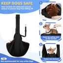 SlowTon Dog Carrier Sling - Thick Padded Shoulder Strap Adjustable Dog Carriers for Small Dogs, Puppy Carrier Purse for Pet Cat with Front Zipper Pocket Safety Belt Machine Washable Waterproof Black L