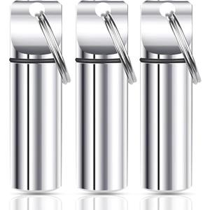 YourRx Keychain Pill Holder – Large Capacity Waterproof Travel Pill Organizer Pill Container for Tablets, Capsules – Durable Travel Friendly Pill Case for Purse Mini Pill Case (Silver) 3-Pack
