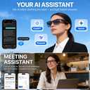 AI Smart Wireless Bluetooth Translation Glasses for Men/Women with Speakers/Bluetooth&140+ Languages Translation Sports/Travel/Drive/Busniess (C3+AI+Color Change Lenses+BaoHua)