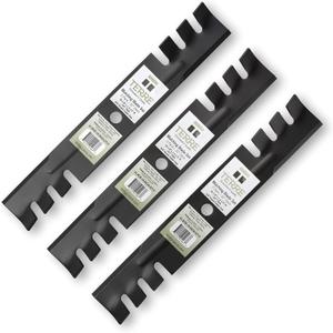Terre Products, 3 Pack Toothed Mulching Lawn Mower Blades, 48" Decks, Compatible with Ferris 5020843, Exmark 1520843, 103-2527, Ariens 4919100, Husqvarna 539101496, Simplicity 5020843SM
