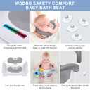 Baby Bath seat for Babies 6 Months & up, 360 Stable Toddler Bath Chair with one-Touch Button, Back Hollow Design, Water Temperature Card & 4 Suction Cups for Safety (Dark Gray)