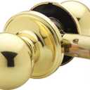 Copper Creek Passage Interior Door Knob  ANSI Grade-3 Certified, Modern Heavy Duty Handle, Easy Install and Reversible for Bedroom, Bathroom & Closets  Polished Brass (1 Pack)