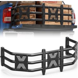 Truck Bed Extender 59"- 69" Adjustable Length, Heavy Duty Aluminum Tailgate Extender with Reinforced Panel, Drill Required, Fits for Ford F150/250/350, Ram 1500-3500, Silverado/Sierra, Tundra,Titan