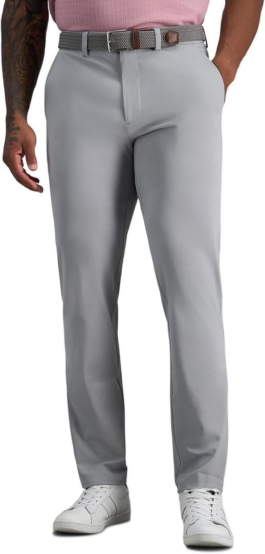 Haggar Mens Sport Travel Performance Athletic Fit Flat Front Stretch Casual Pant, Size 38W x 32L