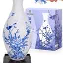 3D Puzzles for Adults, 160 Pieces 3D Puzzle Vase for Flowers, Unique Arts and Crafts for Adults, Unique Housewarning Gifts for Women & Men, Plastic Puzzle Vase for Home and Office Decor (Cyan Porcelain)