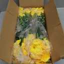 Yastouay Artificial Flowers for Outdoors, 14 Bundles Fake Outdoor Flowers, UV Resistant Artificial Plants & Flowers for Decoration, Yellow Realistic Morning Glory for Outdoor Porch Garden Decoration