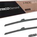 TRICO Diamond 22" + 22" Super Premium Automotive Replacement Windshield Wiper Blades (Set of 2), Passenger and Driver Side All-Weather Beam Wiper Blades for Select Vehicle Models (Item #25-2222)