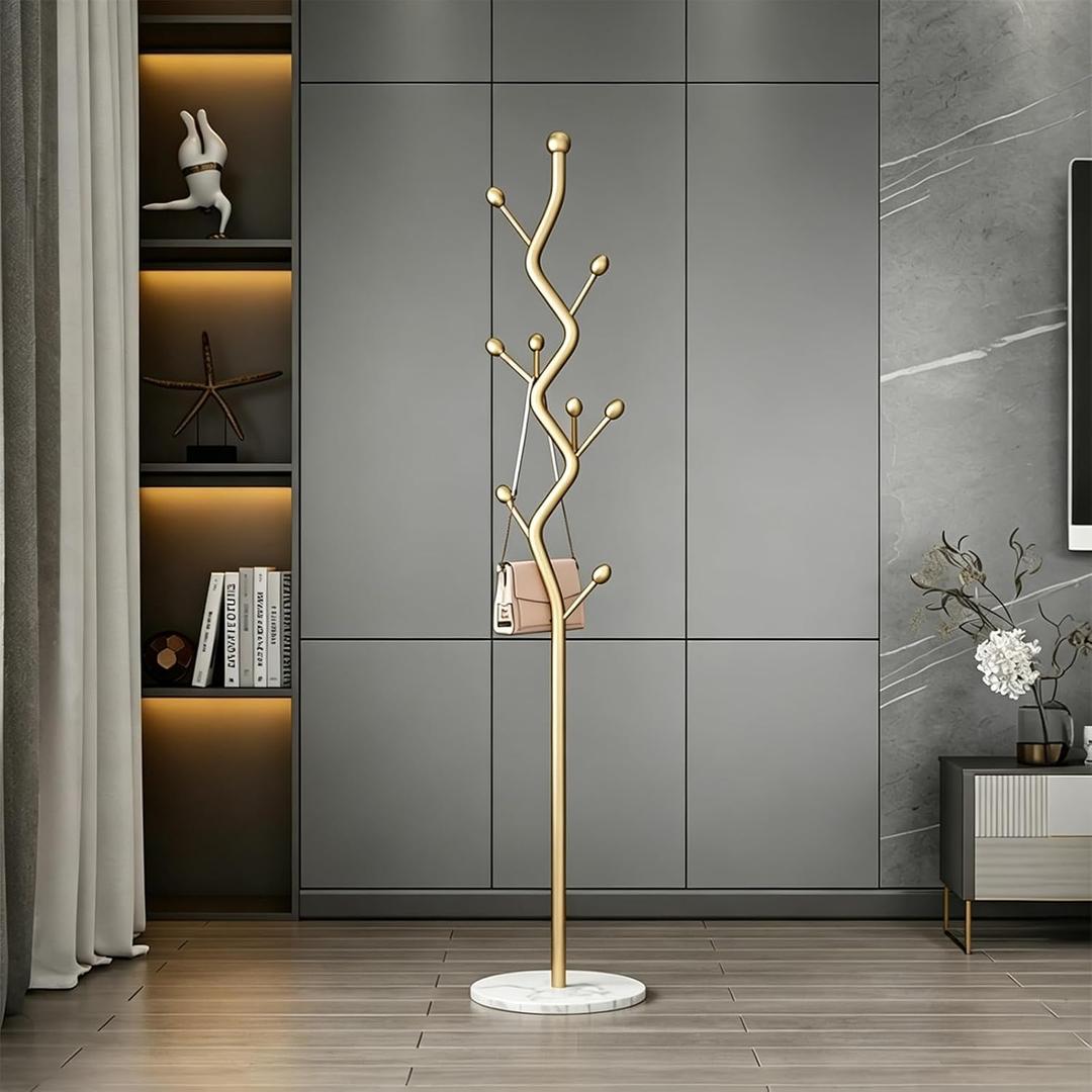 Coat Rack Freestanding Tree-shaped Clothes Rack for Clothing Hat Bag Purses