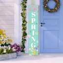 Spring Porch Sign Watercolor Flowers Hello Spring Front Door Hanging Decorations Indoor Outdoor Wooden Vertical Standing Welcome Sign For Home Yard Season Decor 47 x 7.8 inch