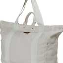 Stenffy Large Heavy Duty Canvas Tote Bag, Everything Bag, with 26 Inch Zipper, Reusable, Suitable for DIY, Natural Cotton. (Grey)