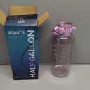 AQUAFIT 64 oz Water Bottle with Time Marker - 2in1 Straw & Chug Lid - BPA Free Big Water Bottle with Straw - Gym Water Bottle with Strap - Water Jug (64 Ounces, Purple Haze)