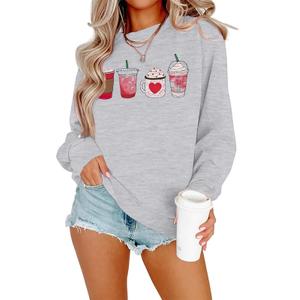 MYHALF Valentines Love Heart Sweatshirts: Womens Valentine Sweatshirts Casual Lovely Graphic Long Sleeve Pullover Tops