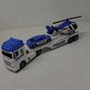 Dwi Dowellin Toddler Boy Toys for 3 4 5 6 Year Old, 25" Semi Truck Toy with Racing Car and Helicopter - Police Toys,Birthday Gifts for Kids Child 2 3 4 5 6 Years Old