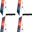 USCNC X Banner Stand Adjustable Fit Banner 23 x 63 to 32 x 78 Inch(STAND ONLY), Portable Travel Bag,Suitable for advertising, stores, exhibitions, restaurants, events, birthday parties, and other occasions (4 Pack)