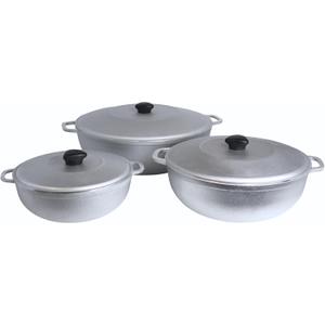IMUSA Cast Aluminum Caldero Set 3-Piece Dutch Oven Cookware with Tight-Fitting Lids 3.5 Qt 7 Qt 11 Qt for Rice Beans Soups Hispanic Cooking Oven Safe Heavy Bottom Pots