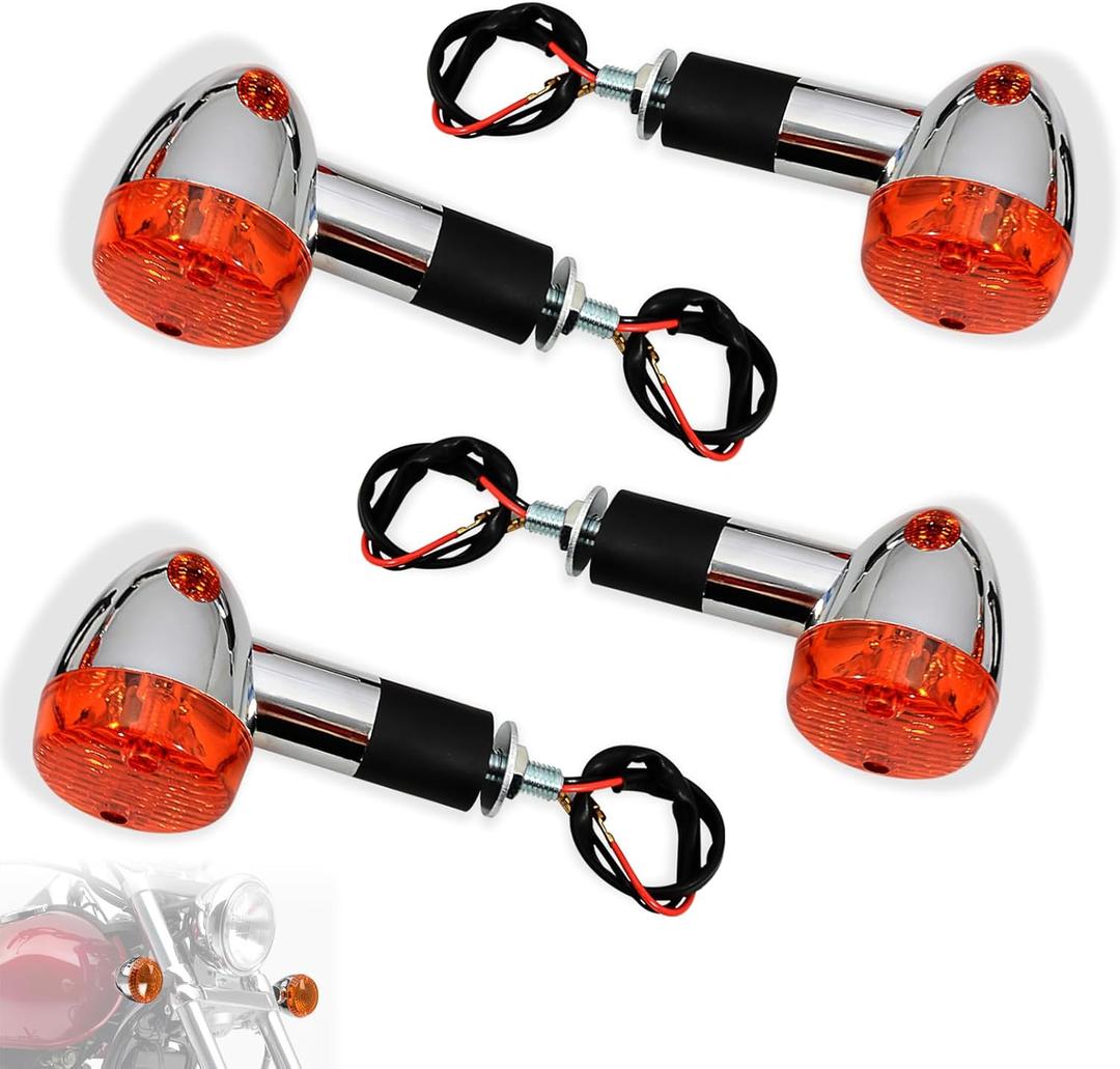 WOWTK Turn Signal Lamp Set,Motorcycle Front and Rear signal light for Kawasaki Vulcan VN 750 800 900 1500 1600 1700 2000,Amber(4 PCS) WOWTK Turn Signal Lamp Set,Motorcycle Front and Rear signal light for Kawasaki Vulcan VN 750 800 900 1500 1600 1700 2000,Amber(4 PCS)