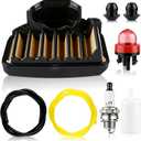 455 Air Filter Fuel Line for Husqvarna 455E 460 461 Rancher Chainsaw, Parts with Primer Bulb Fuel Filter Spark Plug Tune Up Kit, Replace for 537255701 537255702