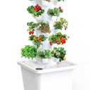 Hydroponics Growing System,Vertical Indoor Garden Planter,30 Plants Hydroponic Germination Kit for Gardening Lover (White)