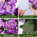 Artificial Geranium Fake Flowers for Outdoors Decoration, 6 Bundles Silk Geraniums Flower UV Resistant Look Real Faux Plants for Outside Planter Front Door Garden Patio Balcony Yard Home, Purple