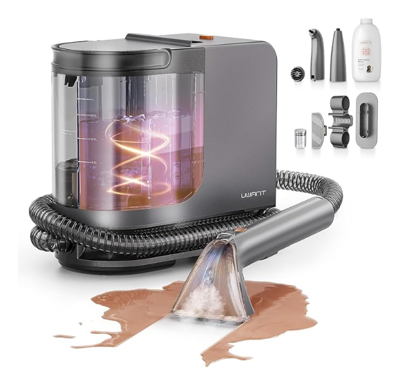 Uwant Portable Carpet Cleaner with Steam& Hot Water 18Kpa Upholstery Cleaner Machine for Pets with Cleaning Tools& Solution Carpet Steam Cleaner for set of 1 Cars,Couch,Furniture