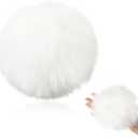 6 Inch Jumbo Plush Bunny Tail Extra Large Rabbit Tail Bunny Costume Accessories for Easter Graduation Party Cosplay (White)