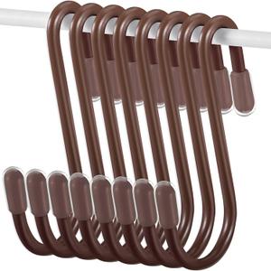 Hotop 36 Pcs Bronze S Hooks for Hanging 2.4 Inch Heavy Duty S Shaped Hook Rack Metal Non Slip Hanger for Christmas Tree Stocking Kitchen Pot Utensils Closet Wire Bathroom Bedroom Pan Bag Towel Plant