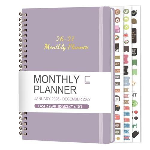 Monthly Planner 2026-2027, 2 Year Calendar 2026-2027 (Jan 2026 - Dec 2027), 7" x 10", 26-27 Monthly Calendar Planner, 24-Month Planning Book for Home School Office Supplies Pack Of 2