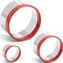 3Pcs Round Cookie Cutters 3", 4", 5", Circle Biscuit Cutter, Large Cookie Cutters, Small Cake Cutter, Dough Cutter, Unique Design with Protective Red Top PVC (3, 4, 5 inch Diameters x 2 inch Height)