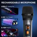 VOSOCO Karaoke Machine with 3 Wireless Rechargeable Microphones, Portable Bluetooth Speaker for Adults Kids, PA Systems Support TWS Echo Adjust TF USB AUX for Home Party Outdoor Travel