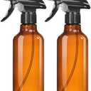Uineko Spray Bottles 2-Pack, 10 Oz, Mist & Stream, Heavy Duty Spraying Empty Water Sprayer Bottle, BPA Free Plastic Refillable Containers for Cleaning Solutions, Plants, Hair, Essential Oils (Amber)