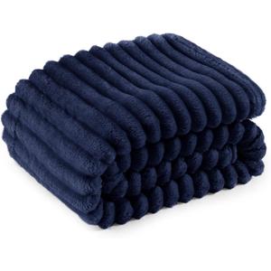 Bedsure Blue Fleece Blanket for Couch - GentleSoft Cozy Soft Blankets for Women, Cute Small Throws for Girls, 50x60 Inches (Throw (50" x 60"), Blue)