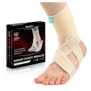 Welnove 2 Pack Drop Foot Brace with Arch Support，AFO Brace for Walking ，Relieve The Instability of Lower Limbs by Foot Drop, MS, TBI, Spinal Cord Injury, Cerebral Palsy(Beige, Include Left and Right)