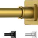 Gold Shower Curtain Rod 35-66 Inches Non-Slip Shower Rod Tension Mounted No Drill , Adjustable Tension Curtain Rod for Windows Bathroom