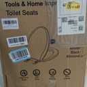 Toilet Seat Elongated Almond, 18.5 x 14.2 Inch, Slow Close, Bottom-Mount Design, Fits 2-Piece Toilets, Durable & Easy to Install, PP Material Safe and Durable
