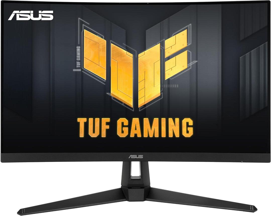 ASUS TUF Gaming VG27VH1B 27 Curved Monitor, 1080P Full HD, 165Hz (Supports 144Hz), Extreme Low Motion Blur, Adaptive-sync, FreeSync Premium, 1ms, Eye Care, HDMI D-Sub, BLACK