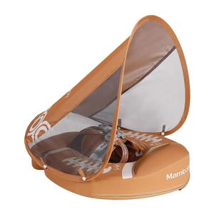 Mambobaby Float Non-Inflatable, Baby Float with Canopy Five-Point Safety System UPF 50+ Canopy(Detachable) Toddler Pool Floats 3-24 Months Air-Free Pearl-Foam Dual-Mode Infant Swim Floaties
