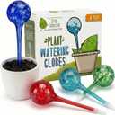 Little Green Leaf Automatic Plant Watering Globes Self Watering Planter Inserts (Set of 4) | Hands Free Multicolor Glass Bulbs | Planter Spikes to Support Indoor & Outdoor Plant Health (350ml)