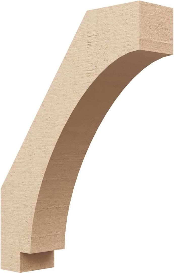 Timberthane Rough Cedar Faux Wood Imperial Knee Brace, 3"W x 12"D x 16"H, Primed Tan