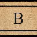 A1 HOME COLLECTIONS A1HC Natural Coir & Rubber Large Monogrammed Doormat, Thick Durable Entry Mats for Entrance Heavy Duty, Thin Profile, Long Lasting Front Door Mat - 24"x48"