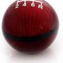 muge racing Universal Real Carbon Fiber Shift Knob 6 Speed Gear Shift Knob Round Ball for Most Manual/Automatic Car with 3 Adapters