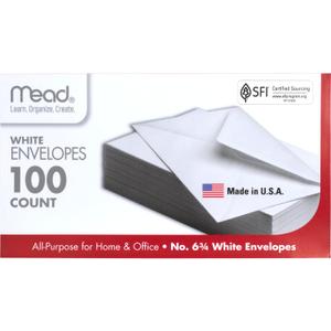 Mead 100PK #6 White Envelope (75100), 6 3/4 inch