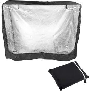 Animal Cage Cover Rabbit Pets Hutch Cover Enclosure Covers for 48" Double Deckers Double Hutches Waterproof Dustproof 122x50x105cm (Black)