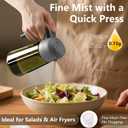 SWEET VIEW 2PCS Olive Oil Dispenser and Oil Sprayer 16oz/470ml Glass Light-Proof Oil Pourer for Kitchen Air Fryer, Cooking, Salad, and BBQ, with Stickers