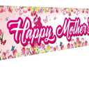 Happy Mothers Day Banner 118x19 Inch Large Mother's Day Party Decorations Indoor Outdoor Decorations